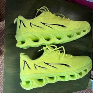 Neon Yellow Athletic Shoes